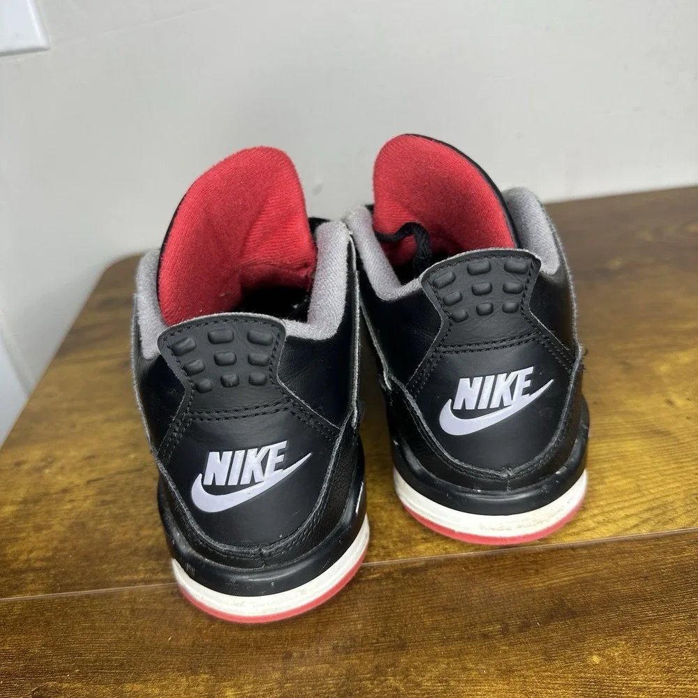 Nike Air Jordan 4 Bred Reimagined Black Cement BQ7669-006 Size PS 3Y